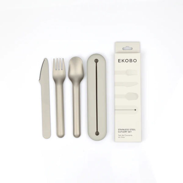 Stainless Steel Cutlery Trio with Case Set of 2 by Ekobo