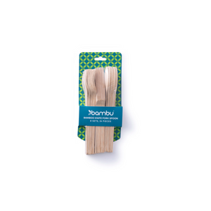 Biodegradable Bamboo Utensil Set, Set of 8 each (knife, fork, spoon)