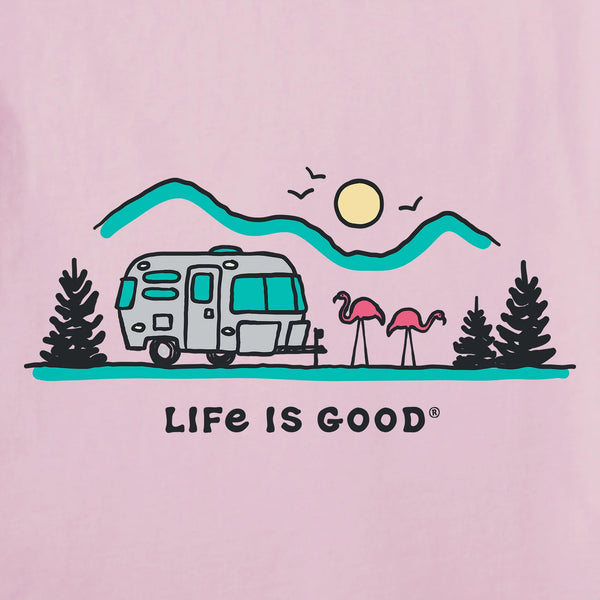 Airstream Flamingo Vista Lite Crusher V-Neck T-Shirt by Life is Good®