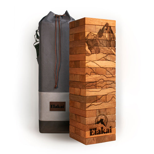 Elakai Mountain Blocks Game With Grey Carrying Bag