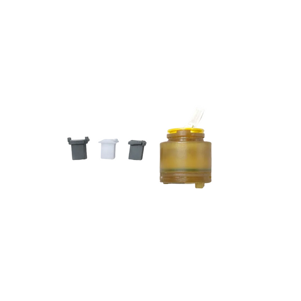 Cartridge parts on white background
