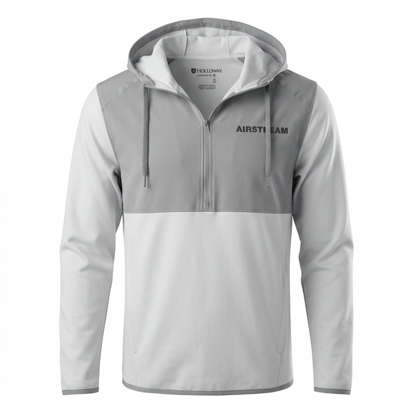 Grey 1/4 zip colorblock hoodie
