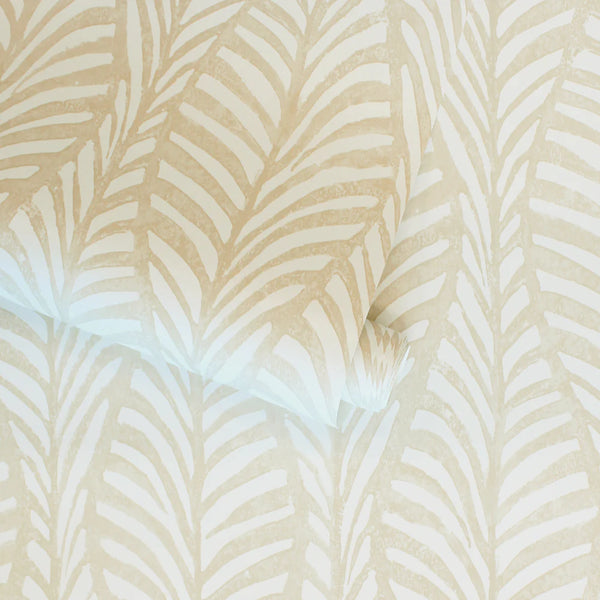 Block Print Leaves Peel + Stick Removable Wallpaper