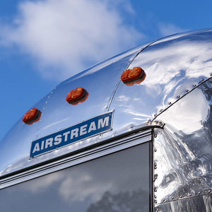 Airstream 1960's Aluminum Blue Logo Nameplate