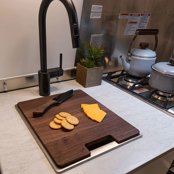 Wood Sink Cutting Boards for Quiksilver Travel Trailers