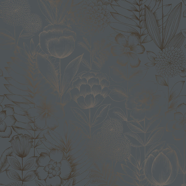 tempaper HF15005-HomesteadFloral-MetallicBlueRibbon-Swatch-RGB