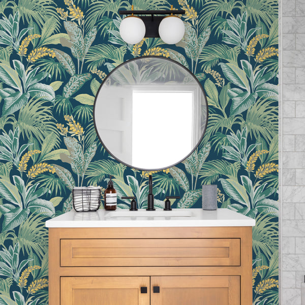 Havana Palm Navy Night Bathroom
