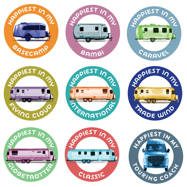 Happiest in My Airstream Stickers