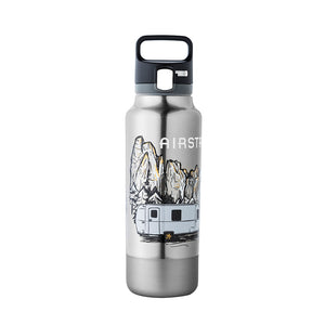 Stainless Steel Push Top Mountains Water Bottle