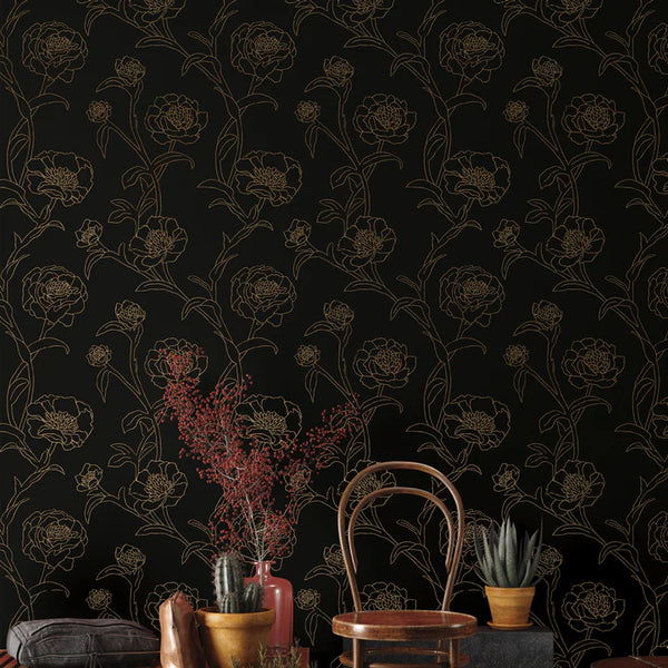 Peonies Peel + Stick Removable Wallpaper