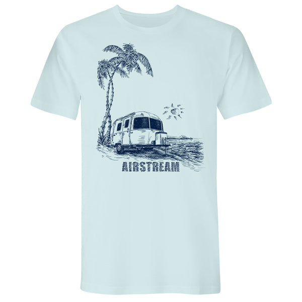 Airstream Trailer On The Beach T-shirt Teal