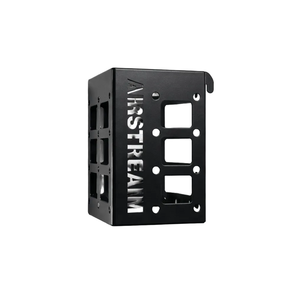 Black metal bracket with 'Airstream' branding on a white background