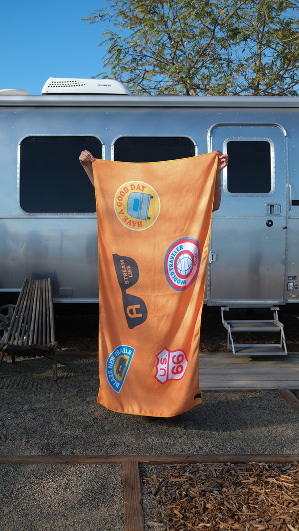 Airstream x Slowtide Sticker Collage Quick Dry Travel Towel