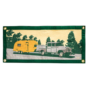 Airstream Wally's Gold Trailer Camp Flag