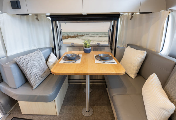 Airstream Wood Dinette Table Upgrade for International Travel Trailers