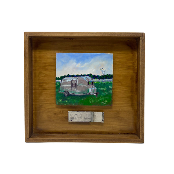 Airstream Original Painting in Shadow Box Frame