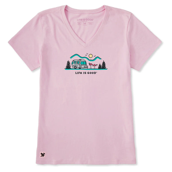 Airstream Flamingo Vista Lite Crusher V-Neck T-Shirt by Life is Good®