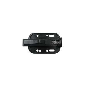 Black plastic clip on a light gray background