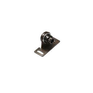 Metal pulley system on a white background