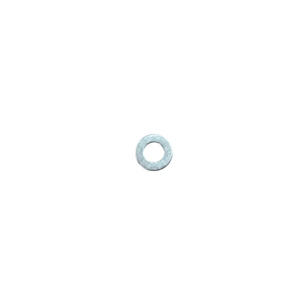 Metal washer on a light gray background