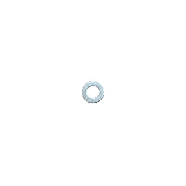 Metal washer on a light gray background