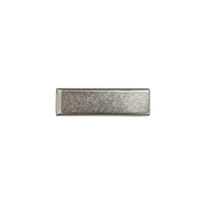 Rectangular silver bar on a light gray background