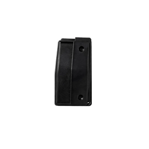Black rectangular object on a white background