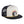 Trucker hat with Glacier National Park logo on a light gray background