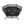 Hexagonal metal fire pit with charcoal inside on a white background