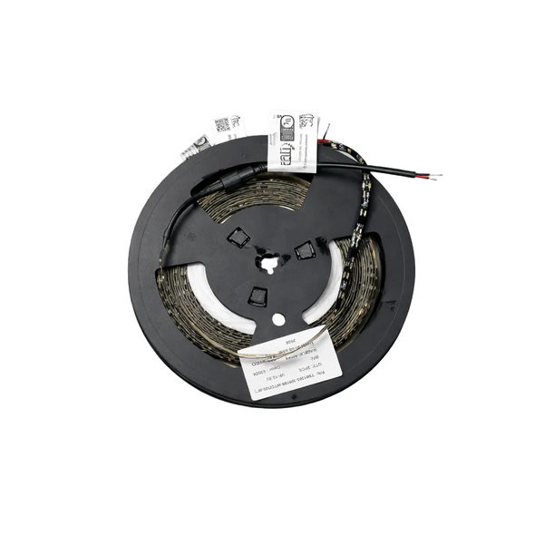 Spool of LED strip light on a white background
