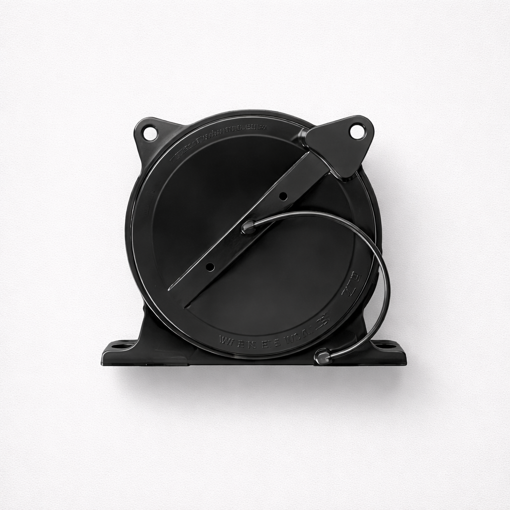 black sewer cap on white background

