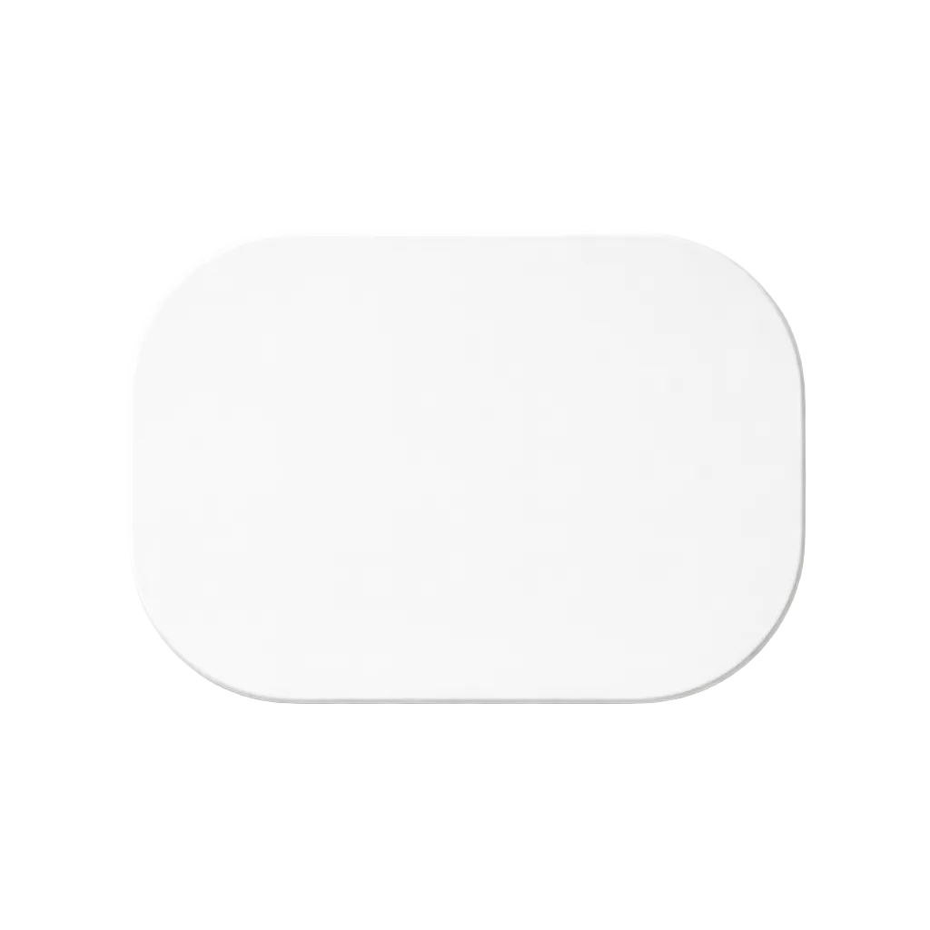 White square object on a white background