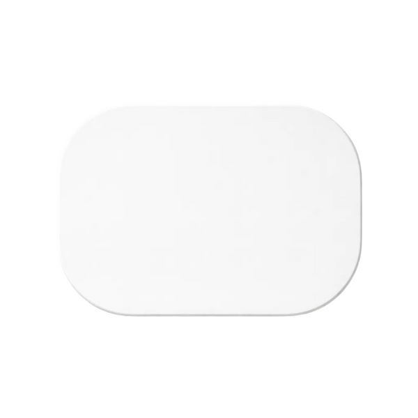White square object on a white background