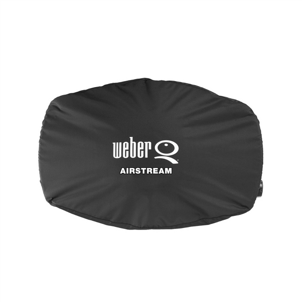 Black cover with 'weber airstream' logo on a white background