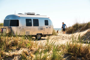 Airstream lifestyle camping at the beach