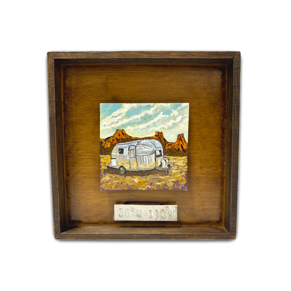 Airstream Original Painting in Shadow Box Frame