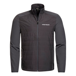 Dark gray jacket with 'Airstream' logo on a white background