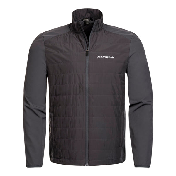 Dark gray jacket with 'Airstream' logo on a white background