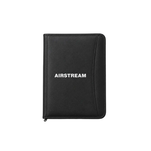 Black zIp portfolio with white Airstream logo
