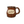 Airstream Artisan Handcrafted Pottery Mug in brown ceramic, featuring a central embossed emblem of mountain scenery.