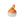 Orange and white container with a lid on a white background