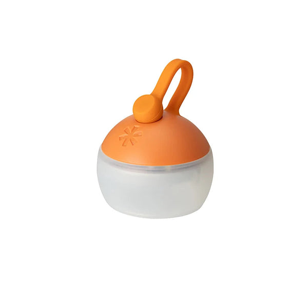 Orange and white container with a lid on a white background