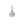 Cross-shaped pendant with blue stones on a silver chain against a white background