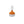 Orange and white ball with a metal clip on a white background