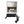 Stainless steel outdoor faucet with coiled hose on a white background