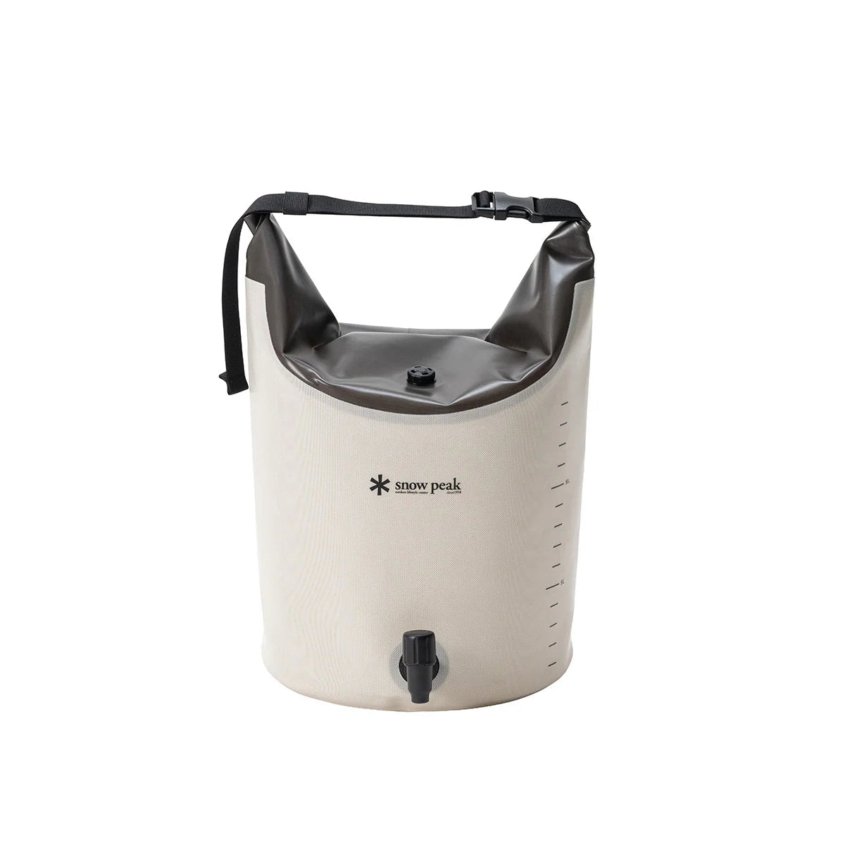 White and gray water filter with black accents on a white background