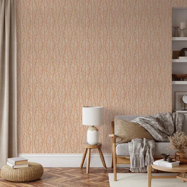 Block Print Leaves Peel + Stick Removable Wallpaper