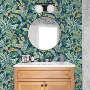 Havana Palm Navy Night Bathroom