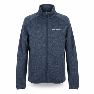 Blue jacket with 'Airstream' logo on a white background