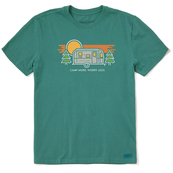 tent shirts Airstream Camp More Worry Less Men's T-Shirt by Life is Good® – Airstream Supply Company